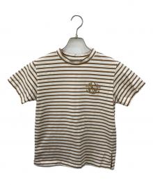 SEVEN TEN by MIHO KAWAHITO（セブン テン バイ ミホ カワヒト）の古着「SVT刺繍Tシャツ」｜ブラウン