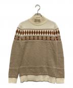 Maison Margielaメゾンマルジェラ）の古着「ハイネックジャガードニット」｜ベージュ