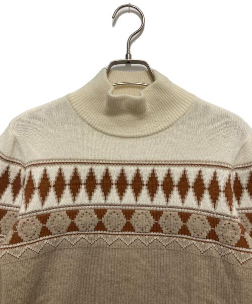 Maison Margiela（メゾンマルジェラ）Maison Margiela (メゾンマルジェラ) ハイネックジャガードニット ベージュ サイズ:S 未使用品の古着・服飾アイテム