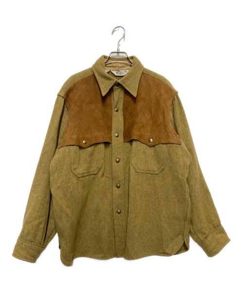 WOOLRICH（ウールリッチ）WOOLRICH (ウールリッチ) スウェード切替ウールジャケット ベージュ サイズ:XLの古着・服飾アイテム