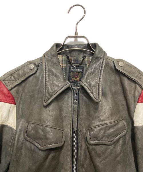 Schott（ショット）Schott (ショット) レザージャケット グレー サイズ:Mの古着・服飾アイテム