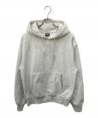 stussyステューシー）の古着「フーディー刺繍パーカー」｜グレー