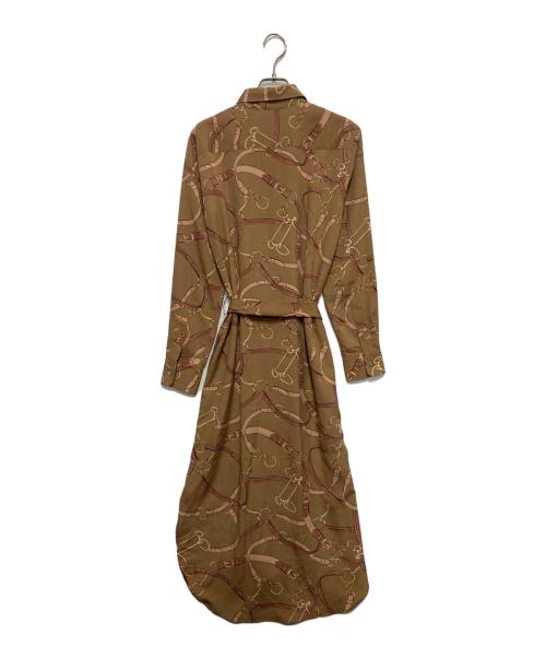 LAUREN RALPH LAUREN（ローレンラルフローレン）LAUREN RALPH LAUREN (ローレンラルフローレン) チェーン柄シャツワンピース ベージュ サイズ:SIZE 2の古着・服飾アイテム