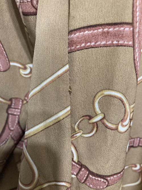 LAUREN RALPH LAUREN（ローレンラルフローレン）LAUREN RALPH LAUREN (ローレンラルフローレン) チェーン柄シャツワンピース ベージュ サイズ:SIZE 2の古着・服飾アイテム