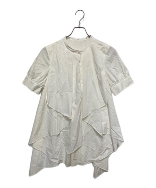 JENNE（ジェンヌ）JENNE (ジェンヌ) パールデザインフレアブラウス ホワイト サイズ:Lの古着・服飾アイテム