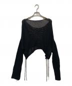 Ameriアメリ）の古着「SHINY LOOSE KNIT SHORT TOP」｜ブラック