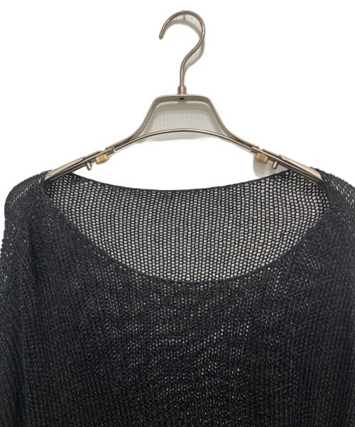 Ameri（アメリ）AMERI (アメリ) SHINY LOOSE KNIT SHORT TOP ブラック サイズ:FREEの古着・服飾アイテム