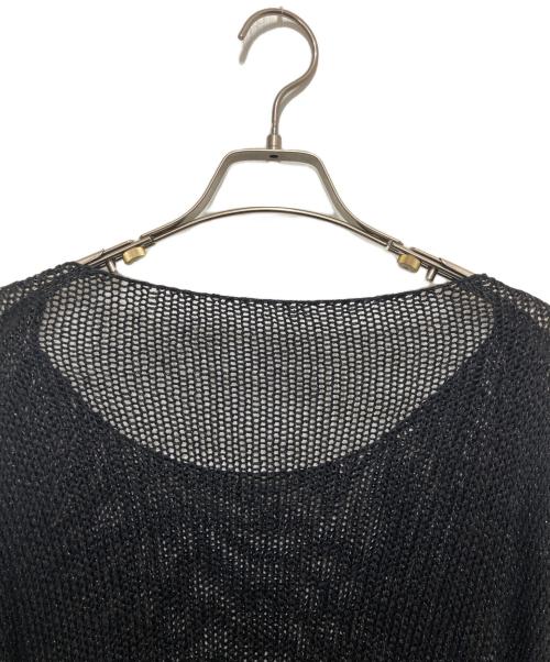 Ameri（アメリ）AMERI (アメリ) SHINY LOOSE KNIT SHORT TOP ブラック サイズ:FREEの古着・服飾アイテム