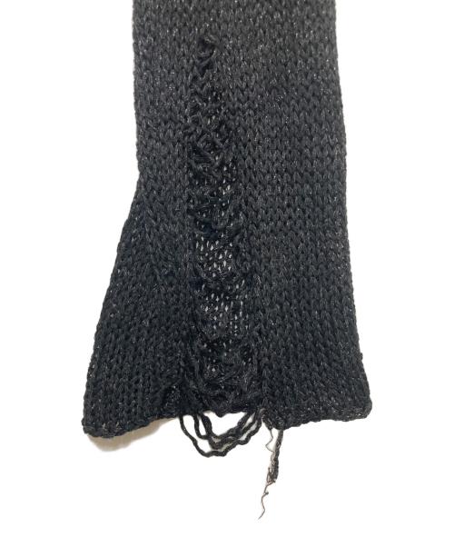 Ameri（アメリ）AMERI (アメリ) SHINY LOOSE KNIT SHORT TOP ブラック サイズ:FREEの古着・服飾アイテム