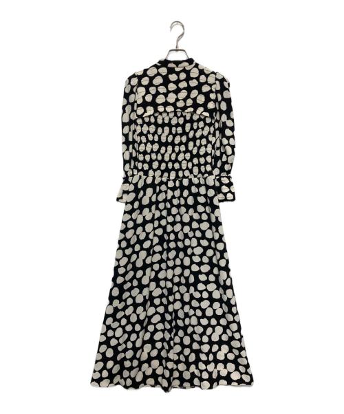 Snidel（スナイデル）Snidel (スナイデル) デコルテオープンドットプリントワンピース ブラック サイズ:SIZE 0の古着・服飾アイテム