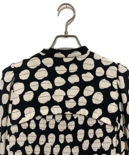 Snidel（スナイデル）Snidel (スナイデル) デコルテオープンドットプリントワンピース ブラック サイズ:SIZE 0の古着・服飾アイテム