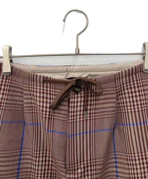 soduk（スドーク）soduk (スドーク) ウールイージーワイドチェックパンツ ブラウン サイズ:不明　の古着・服飾アイテム