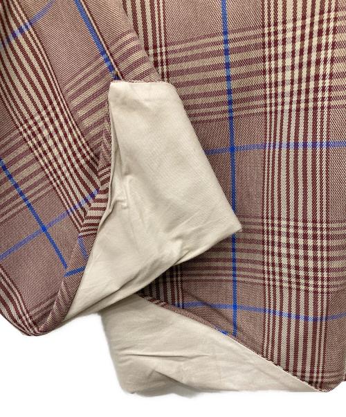 soduk（スドーク）soduk (スドーク) ウールイージーワイドチェックパンツ ブラウン サイズ:不明　の古着・服飾アイテム