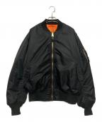 ALPHAアルファ）の古着「リバーシブルMA-1ジャケット」｜ブラック×オレンジ