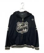 BREATHブレス）の古着「VELOUR ZIP UP HOODIE」｜ブラック