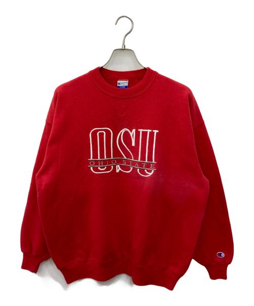 Champion（チャンピオン）Champion (チャンピオン) 刺繍スウェット レッド サイズ:XLの古着・服飾アイテム