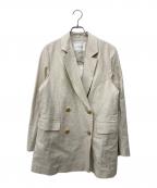 CADUNEカデュネ）の古着「麻ダブルジャケット」｜ベージュ