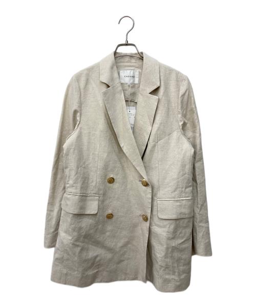 CADUNE（カデュネ）CADUNE (カデュネ) 麻ダブルジャケット ベージュ サイズ:M 未使用品の古着・服飾アイテム