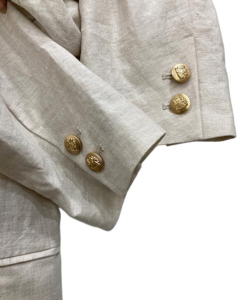 CADUNE（カデュネ）CADUNE (カデュネ) 麻ダブルジャケット ベージュ サイズ:M 未使用品の古着・服飾アイテム