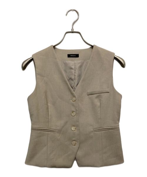 anuans（アニュアンス）anuans (アニュアンス) ダブルクロスコンパクトジレ ベージュ サイズ:FREEの古着・服飾アイテム