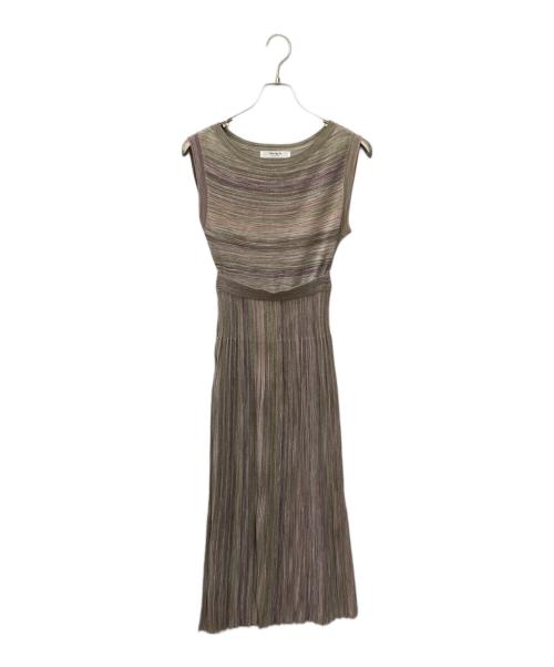 HER LIP TO（ハーリップトゥ）Her lip to (ハーリップトゥ) Water Lily Garden Knit Dress ベージュ サイズ:Ｓの古着・服飾アイテム