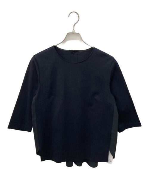 23区（ニジュウサンク）23区 (ニジュウサンク) コットンポンチジャージー バックデザインカットソー ネイビー サイズ:40の古着・服飾アイテム