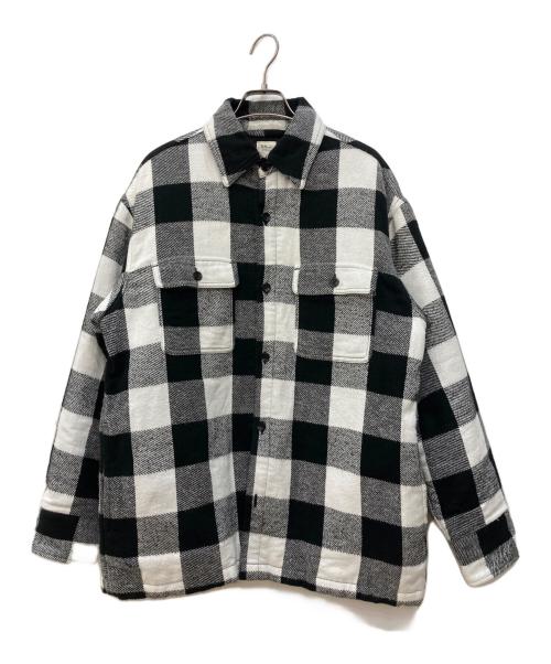 Ron Herman（ロンハーマン）Ron Herman (ロンハーマン) Check Shirt Jacke ホワイト×ブラック サイズ:Mの古着・服飾アイテム