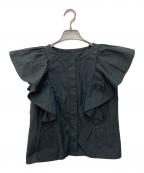 daisy lin for foxeyデイジーリン フォー フォクシー）の古着「フリルノースリーブシャツ」｜ブラック