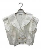 Sandroサンドロ）の古着「フリルクロストップ」｜ホワイト