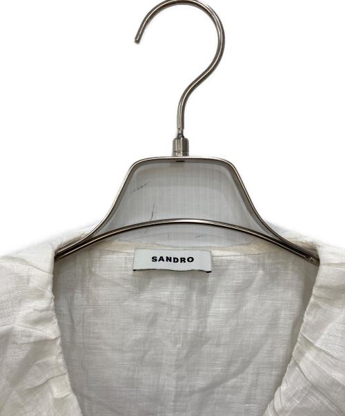 Sandro（サンドロ）Sandro (サンドロ) フリルクロストップ ホワイト サイズ:1の古着・服飾アイテム