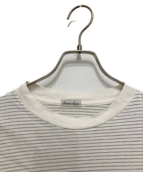 STEVEN ALAN（スティーブンアラン）STEVEN ALAN (スティーブンアラン) SIRO BORDER RNGER SHORT SLEEVE TEE ホワイト サイズ:XLの古着・服飾アイテム