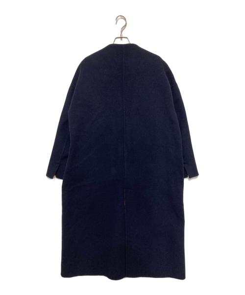 ENFOLD（エンフォルド）ENFOLD (エンフォルド) ソフトリバーノーカラーコート ネイビー サイズ:SIZE 36の古着・服飾アイテム