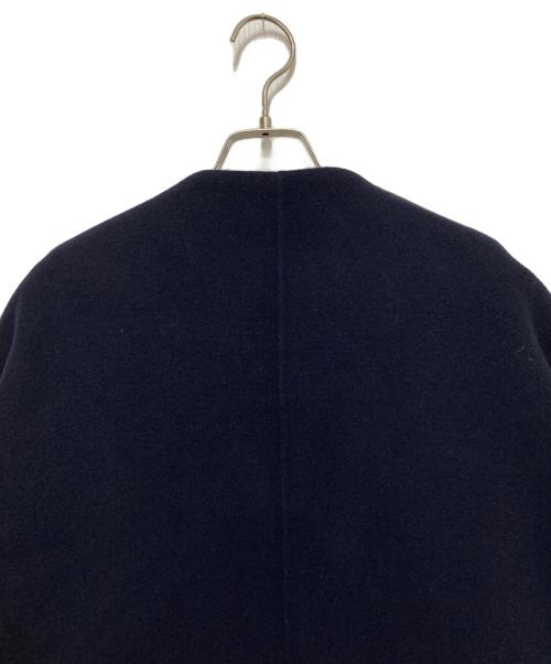 ENFOLD（エンフォルド）ENFOLD (エンフォルド) ソフトリバーノーカラーコート ネイビー サイズ:SIZE 36の古着・服飾アイテム
