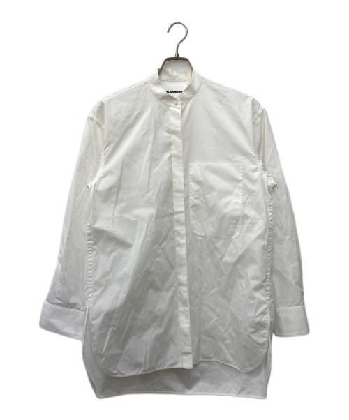 JIL SANDER（ジルサンダー）JIL SANDER (ジルサンダー) バンドカラーロングシャツ ホワイト サイズ:34の古着・服飾アイテム