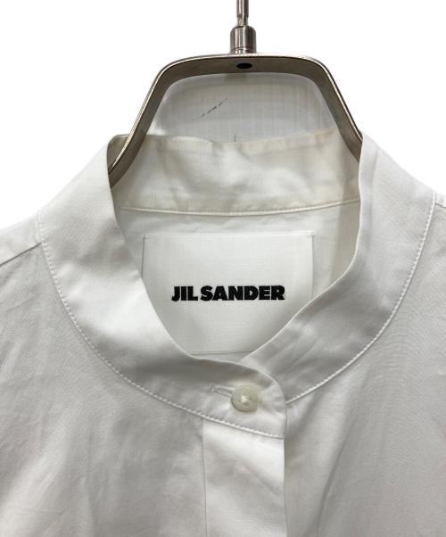 JIL SANDER（ジルサンダー）JIL SANDER (ジルサンダー) バンドカラーロングシャツ ホワイト サイズ:34の古着・服飾アイテム