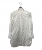 CELINEセリーヌ）の古着「バンドカラータキシードシャツ」｜ホワイト