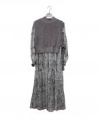 Snidelスナイデル）の古着「ニットベストコンビワンピース」｜グレー