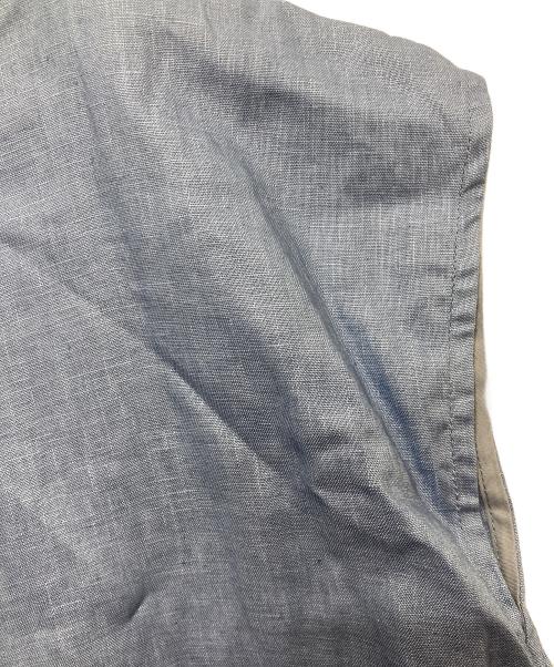 BEARDSLEY（ビアズリー）BEARDSLEY (ビアズリー) 裾レースリネンブラウス スカイブルー サイズ:Fの古着・服飾アイテム