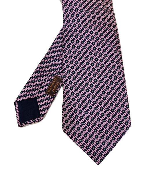 HERMES（エルメス）HERMES (エルメス) 総柄シルクネクタイ ピンク サイズ:不明 未使用品の古着・服飾アイテム