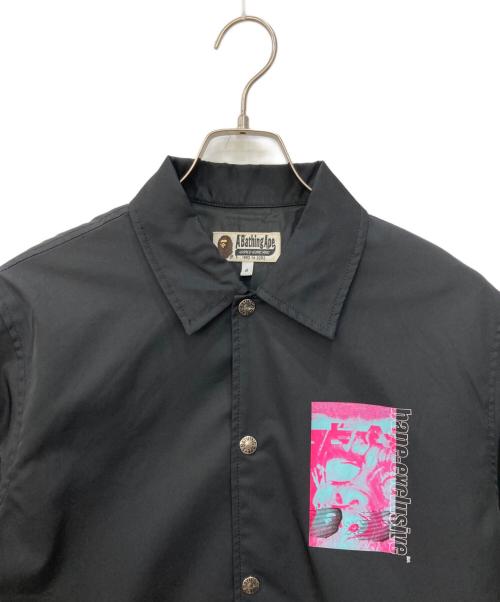 A BATHING APE（ア ベイシング エイプ）A BATHING APE (ア ベイシング エイプ) コーチジャケット ブラック サイズ:Sの古着・服飾アイテム