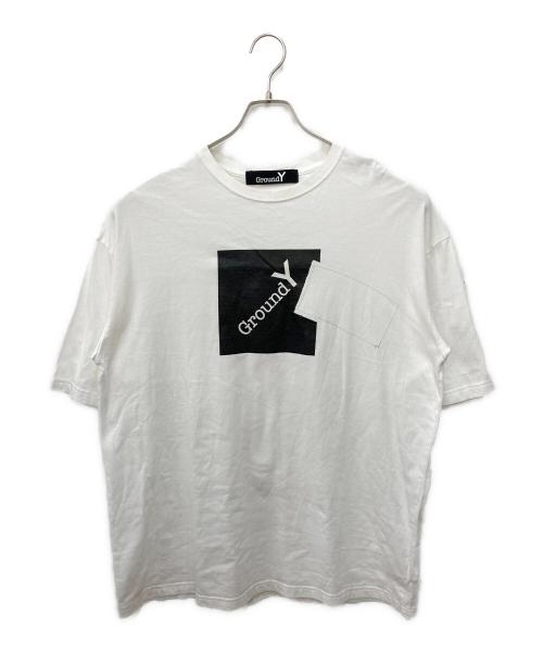 GROUND Y（グラウンドワイ）GROUND Y (グラウンドワイ) パッチワークデザインTシャツ ホワイト サイズ:4の古着・服飾アイテム