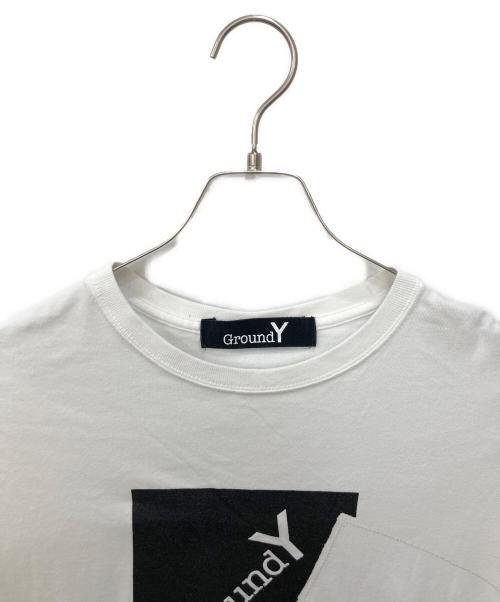 GROUND Y（グラウンドワイ）GROUND Y (グラウンドワイ) パッチワークデザインTシャツ ホワイト サイズ:4の古着・服飾アイテム