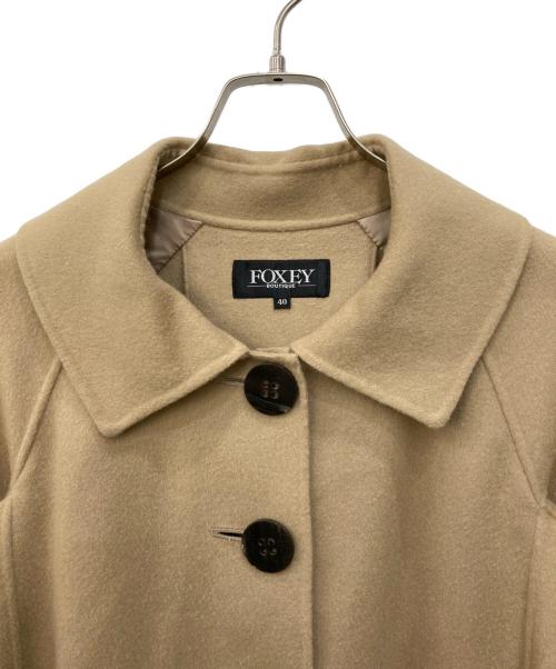 FOXEY BOUTIQUE（フォクシー ブティック）FOXEY BOUTIQUE (フォクシー ブティック) カシミヤリバーコート ブラウン サイズ:40の古着・服飾アイテム