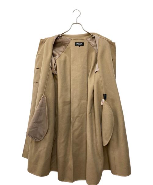 FOXEY BOUTIQUE（フォクシー ブティック）FOXEY BOUTIQUE (フォクシー ブティック) カシミヤリバーコート ブラウン サイズ:40の古着・服飾アイテム