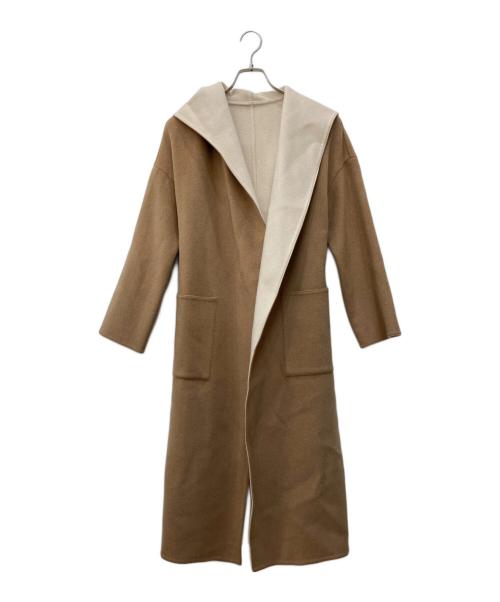 PLST（プラステ）PLST (プラステ) ウールテンセルリバーフードガウンコート ブラウン サイズ:S 未使用品の古着・服飾アイテム