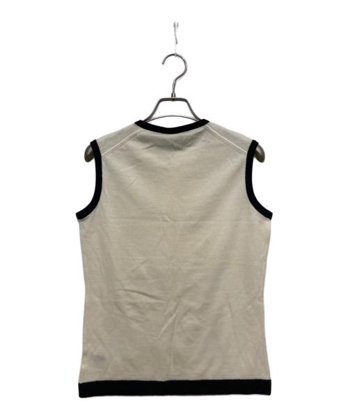JOHN SMEDLEY（ジョンスメドレー）JOHN SMEDLEY (ジョンスメドレー) トリムニットベスト アイボリー×ブラック サイズ:S 未使用品の古着・服飾アイテム