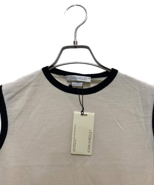 JOHN SMEDLEY（ジョンスメドレー）JOHN SMEDLEY (ジョンスメドレー) トリムニットベスト アイボリー×ブラック サイズ:S 未使用品の古着・服飾アイテム