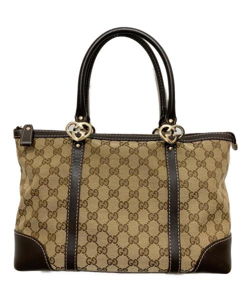 GUCCI（グッチ）GUCCI (グッチ) GG柄 ラブリー ハート トートバッグの古着・服飾アイテム