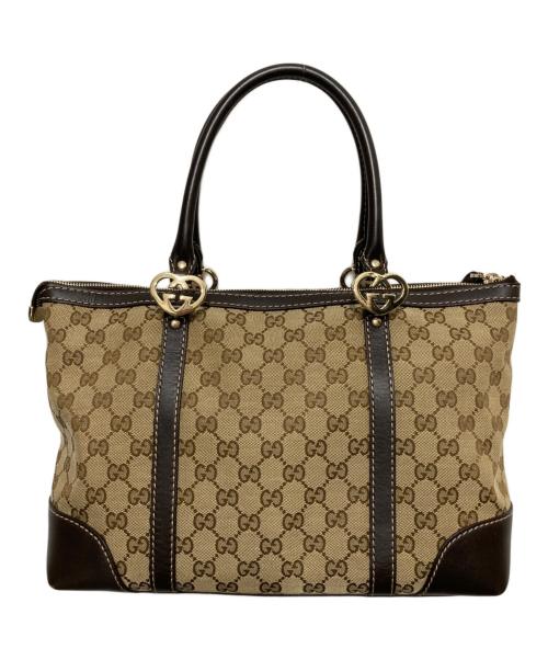 GUCCI（グッチ）GUCCI (グッチ) GG柄 ラブリー ハート トートバッグの古着・服飾アイテム