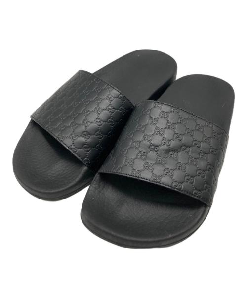 GUCCI（グッチ）GUCCI (グッチ) ラバー スライドサンダル ブラック サイズ:SIZE 36の古着・服飾アイテム